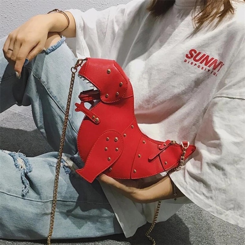 Dino T Rex Vibrant Red Handbag Purse - Picture 3 of 3